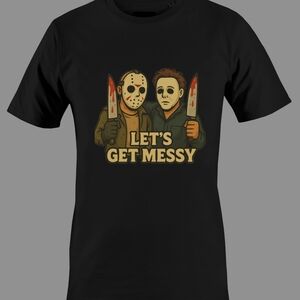 Black Graphic T-Shirt - Let's Get Messy